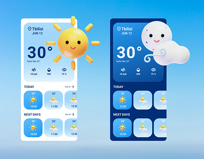 Simple Weather Forecast Mobile App app design graphic design mobile app mobile application ui user interface weather app weather forecast app