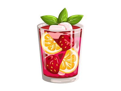 Summer drink design digital art drink flat graphic design illustration summer ui