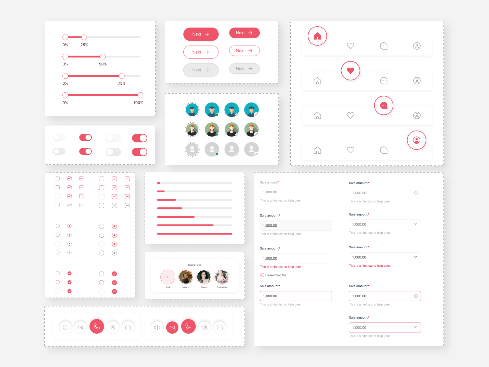 Component Set button checkbok component component set dating dating components design element input menu navbar progressbar ratio ui design ui element usericon