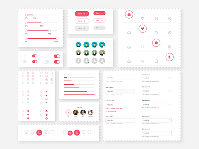 Component Set button checkbok component component set dating dating components design element input menu navbar progressbar ratio ui design ui element usericon