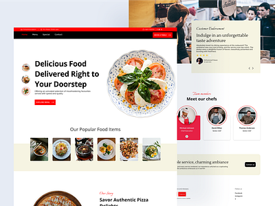 Restaurant Website UI Design ui