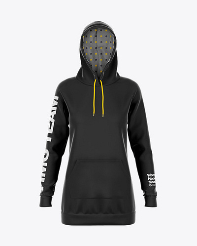 Free Download PSD Hoodie Dress Mockup - Front View free mockup template mockup designs