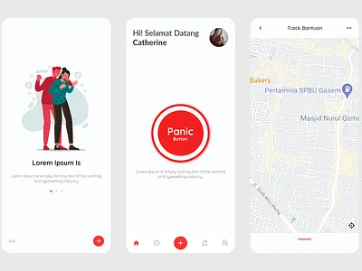 Emergency App app emergency figma mobile panic button ui ux