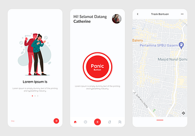 Emergency App app emergency figma mobile panic button ui ux