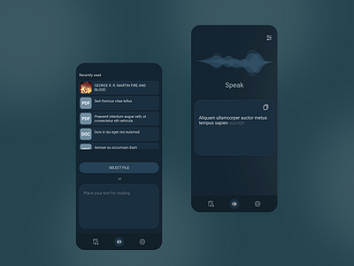 Audio reader app app design ui ux