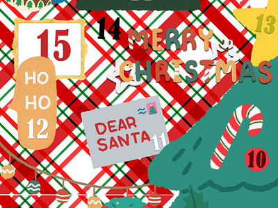 Christmas advent calendar feed for instagram branding graphic design