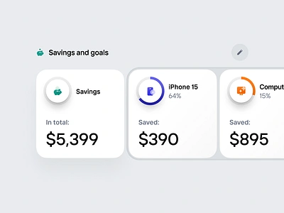 Savings and goals banking fintech goals light mode mobile money personalization savings