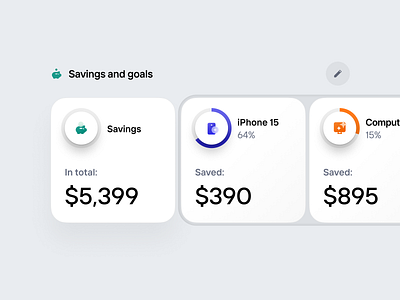 Savings and goals banking fintech goals light mode mobile money personalization savings