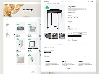 E-commerce furniture branding creative website design development e commerce furniture marketplace service page store ui ux web app web design web ui website