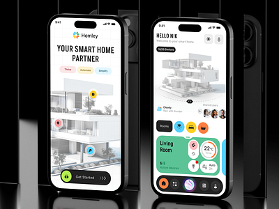 Homley - Smart Home Controller home automation home automation app home moni mobile app mobile app design real estate smart home smart home controller smart home mobile app smart house smart life tech app ui user interface ux