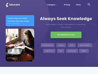 Education Website-Educare education homepage education website homepage landingpage learning homepage learning website web design website