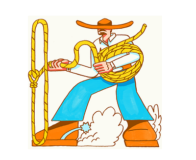 Cowboy Lasso adobe fresco animacion animation character design cowboy gif illustration ilustracion motion motion graphics