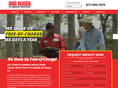 AAA AUGER Plumbing Services, Austin, TX web eveloper 3d animation branding graphic design logo motion graphics plumbbing ui website wordpress