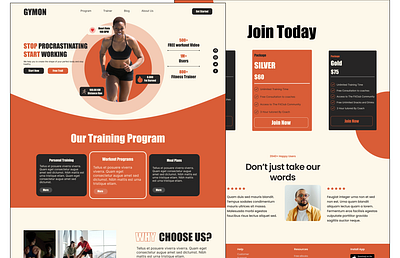 GymOn - Fitness Website Design design typography ui ux