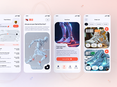 Scan Foot App ai artificial intelligence branding delivery design ecommerce healthcare ios mobile mobile app scanning ui ux