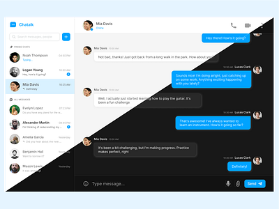 ChatTalk - online chat dark&light mode app branding chating chating app design development service page ui ux web app web design web ui website