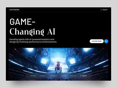 AI Website for Sports Analytics ai ai sports analytics ai website artificial intelligence baseball basketball chart eps fluttertop football graph hero section machine learning ps sports analytics sports analytics website statistics stats web design website design