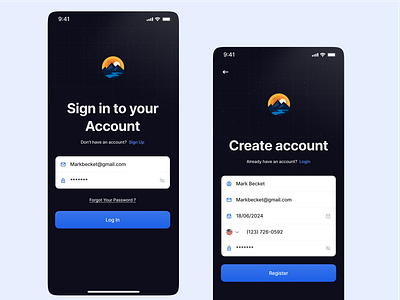 Login/sign in app branding design development login login page designs mobile mobile app mobile design regestration service page sign in sign up ui ux