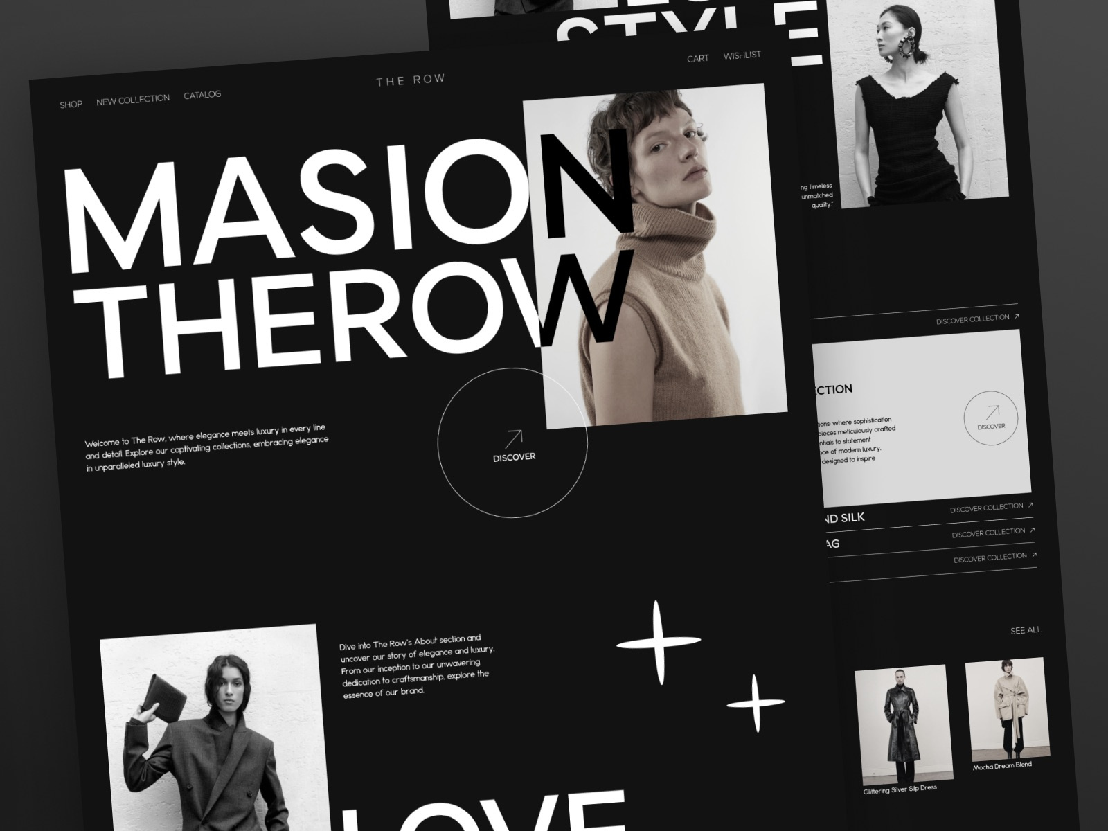 The Row - Clothing Shop Bold Minimalist Website - Home Page awwwards case study clean clothing company profile ecommerce fashion landing page luxury minimalist modern online shop ui ui design ux web design website website design website designer website layout