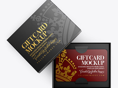 Free Download PSD Gift Card in a Box Mockup - Top View branding mockup free mockup template