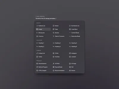 Text editor widget - SaaS UI/UX Design ai modal popup saas text editor ui ux widget