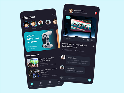 Streaming app account app branding chating design development followers game gaming love mobile mobile app mobile design service page streaming ui ux video