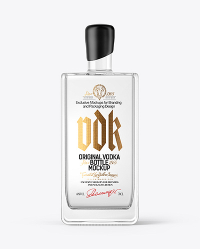 Free Download PSD Square Vodka Bottle with Wax Mockup branding mockup free mockup template