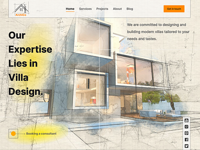 Architecture firm web design app branding design graphic design illustration typography ui ux