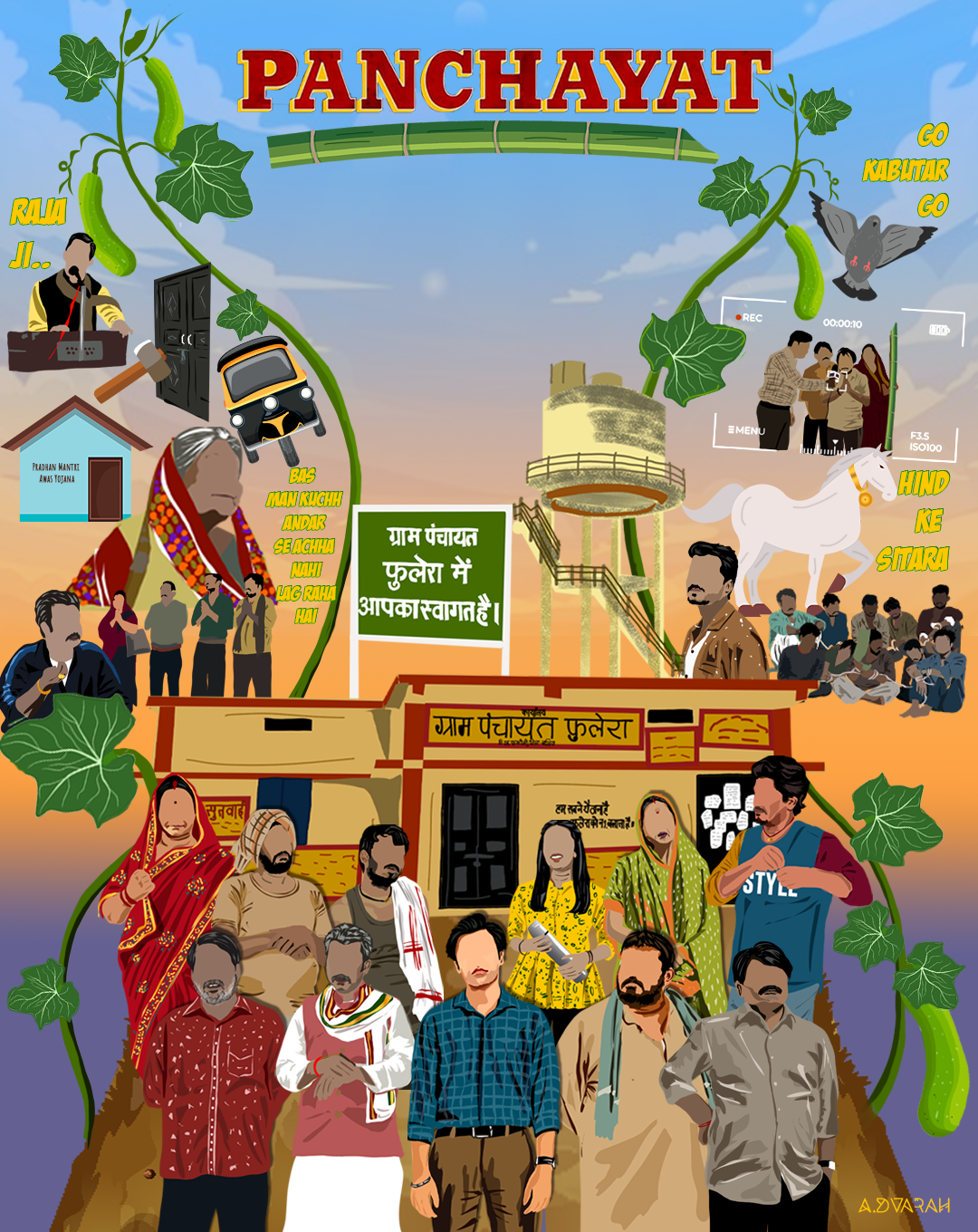 Panchayat fanart amazonprime art digitalart fanart graphic design illustration painting panchayat panchayatseason3