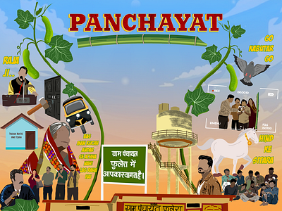 Panchayat fanart amazonprime art digitalart fanart graphic design illustration painting panchayat panchayatseason3