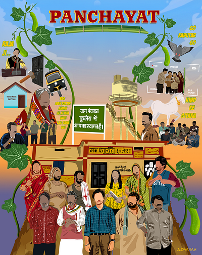 Panchayat fanart amazonprime art digitalart fanart graphic design illustration painting panchayat panchayatseason3