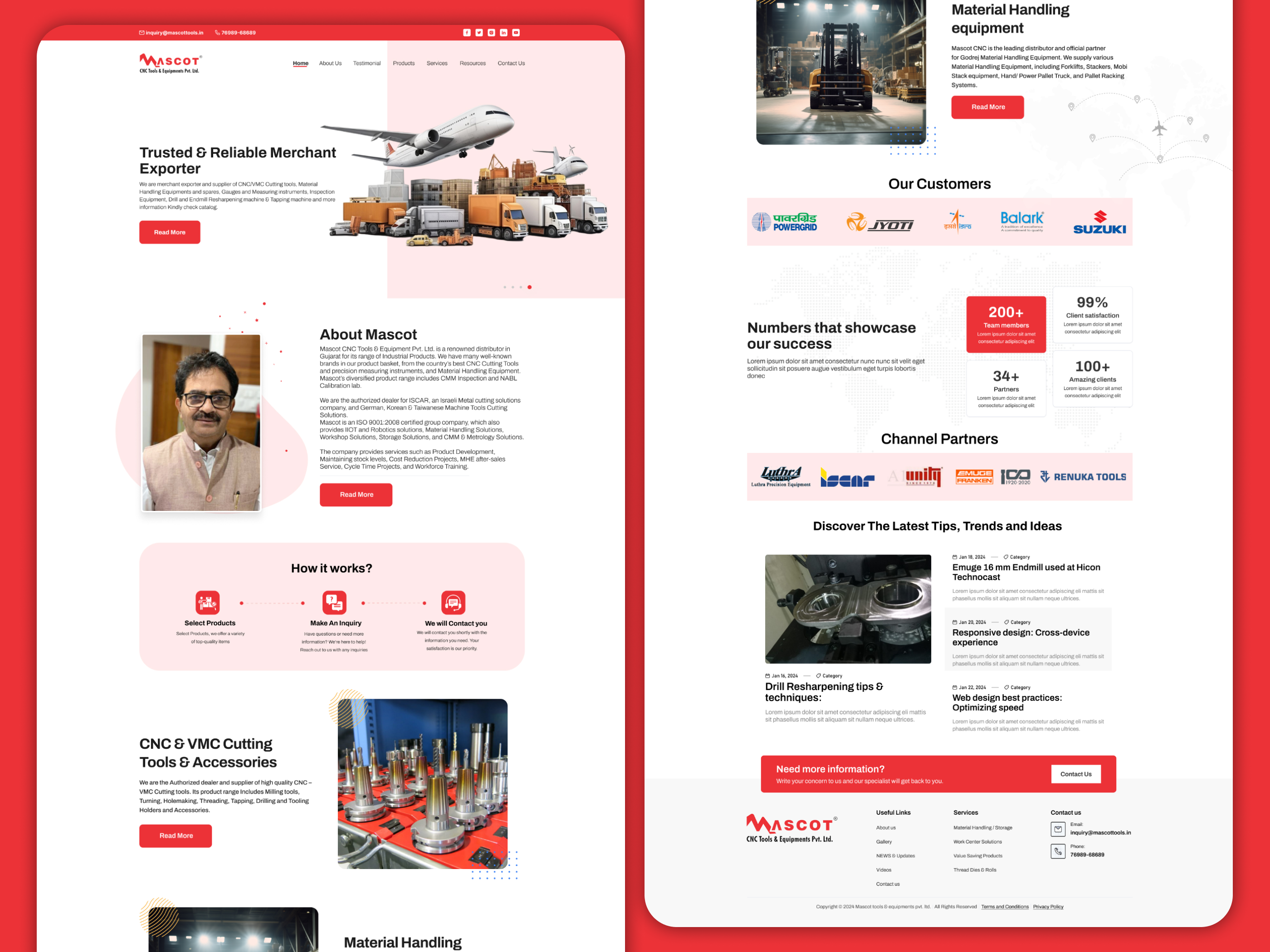 Mascot CNC Tools & Equipment design graphic design ui ux