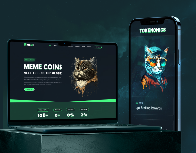 Meme Coin HTML Web Template bootstrap bootstrap website crypto crypto trading website cryptocurrency design html html website landing page meme coin meme crypto meme template memecoin memecoins tailwindcss token ui uiux web template website template