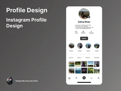 Instagram Profile Design mobileapp profiledesign uidesigns uiux