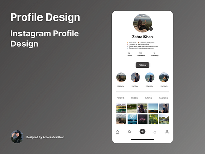 Instagram Profile Design mobileapp profiledesign uidesigns uiux
