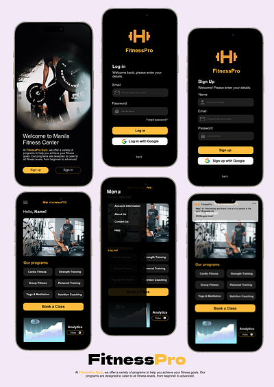 Fitness Gym Mobile App design fitness gym mobile app ui uiux