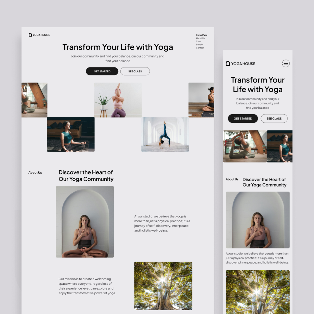 Yoga House branding design illustration logo mobile design ui uiux web web design webdesign