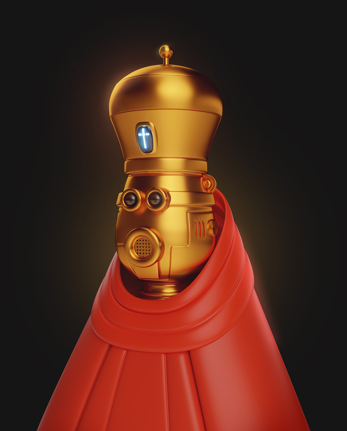 Deus ex machina 3d blender3d cartoon character cyberpunk cyborg futuristic machine render retro robot steampunk technology