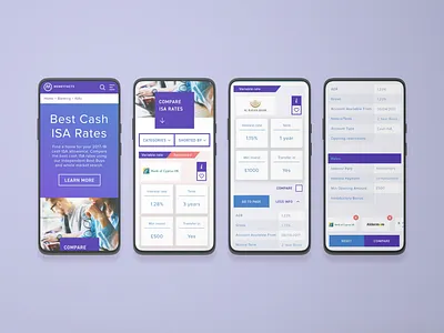 Financial Products Search - Mobile comparison financial products product design product search ui design uiux ux design web design