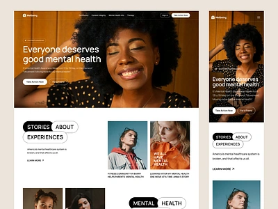 WellBeing / Landing Page bruvvv design health health website hero section home page landing page mental minimal modern saas web saas website startup ui user interface ux web design web page website website design