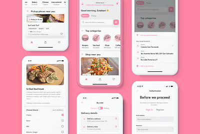 Hifumi App app branding delivery filters food menu motion graphics ui