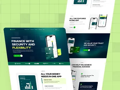 Fintech Website UI Design app ui branding creativedesign design designinspiration figma fintech fintechdesign modernaesthetics product design trend ui uidesign uiux user interface uxdesign webdesign