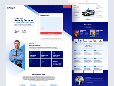 Website Design for Guard Security Services blue corporate creative design get a quote guard inovative inspiration landing page navy security trust ux ui website