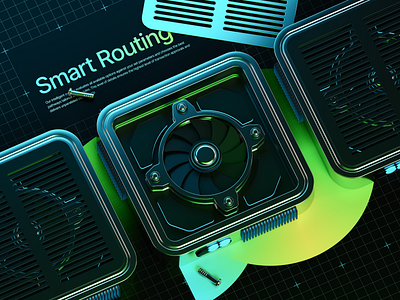 Design of Smart Routing Device for Presentation 3d 3d art 3d icon 3d illustration art work blender blender 3d design fintech graphic design icon icon design illustration presentation render routing smart