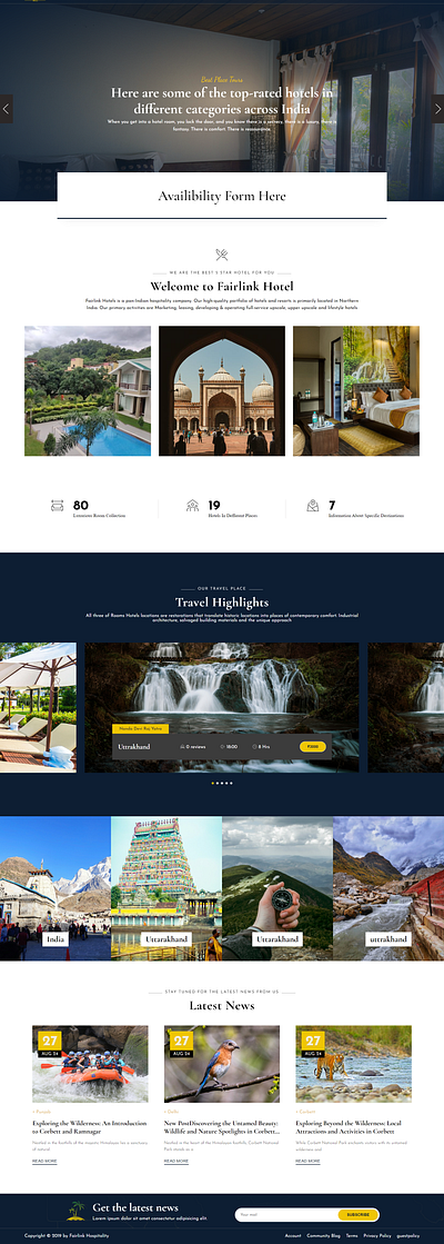 Hotel Listing Landing Page