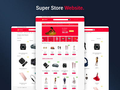 Super Store Theme Template branding design ecommerce illustration super store ui web design website design website template woocommerce wordpress