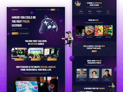 Gaming Website Landing Page Design console dark mode dark webiste game game landing page game ui game uiux gaming gaming homepage gaming ui gaming website play webpage