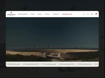 Prochnik 1948 - one of the oldest clothing brands in Poland animation branding clothes ecomm ecommerce fashion homepage landing page minimal shopping store ui ux webdesign
