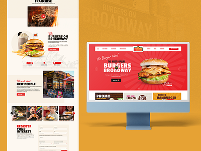 Broadway fast food food freelance hamburguesas interface layout mobile responsive restaurant ui ui design web web design