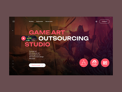 Concept game studio design ui ux web design